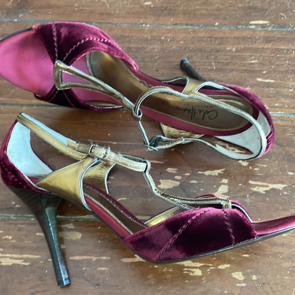 Cole Haan burgundy velvet sandals (sz 9 1/2) - Picture 3 of 15